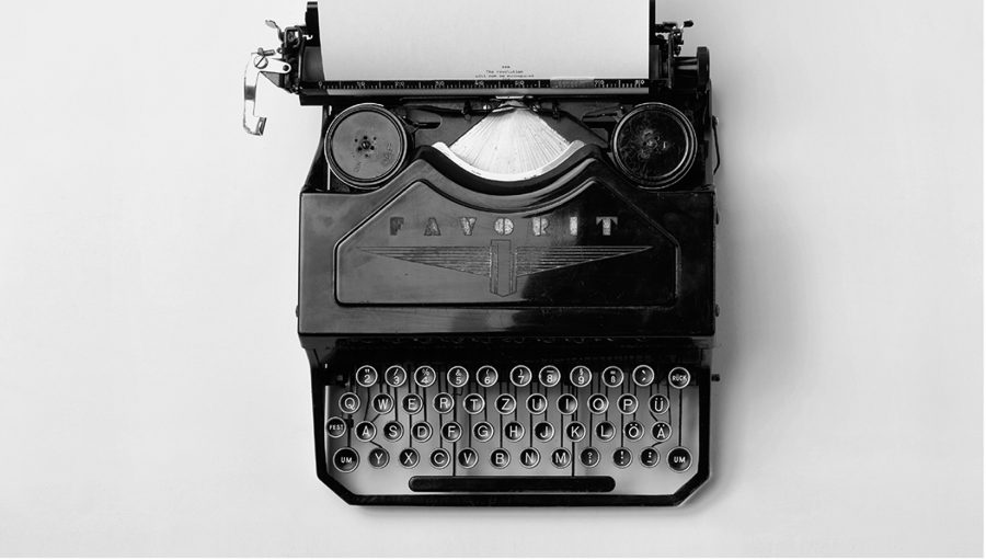 Simple Black and White Typewriter Photo Newsletter